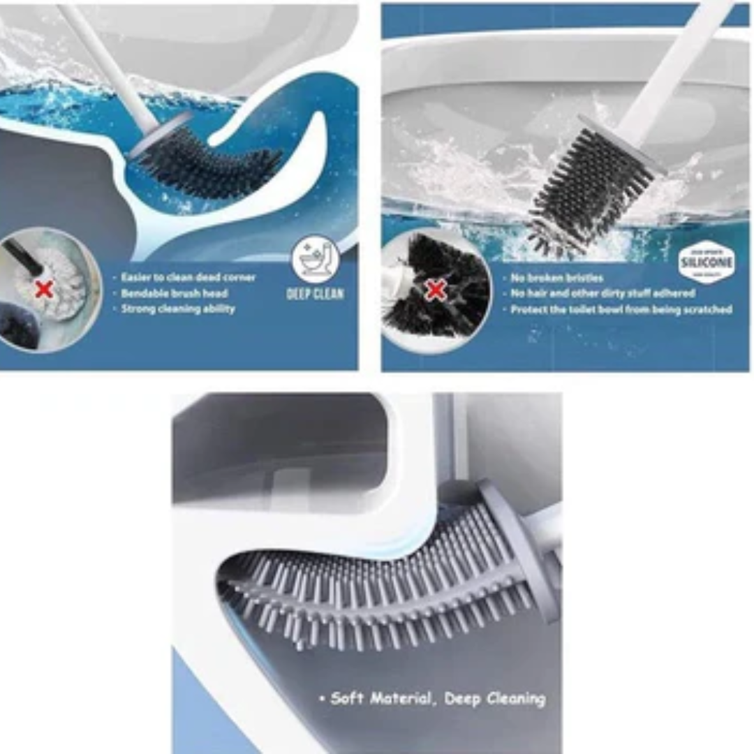 Silicon Toilet Brush With Leak Proof Brush Holder