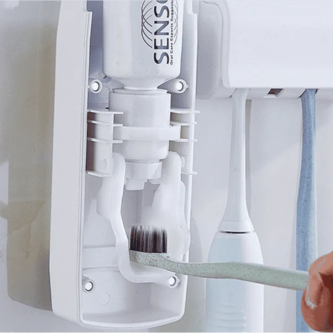 Toothpaste Dispenser Toothbrush Holder