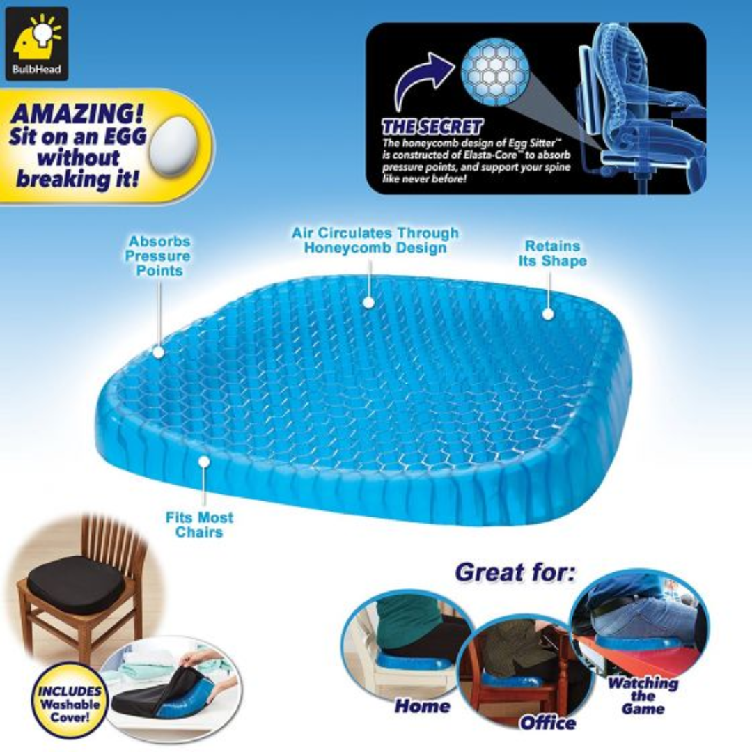 Egg Sitter Gel Cushion Absorb Pressure Support Back Pain Relief Silicon Gel Sitter