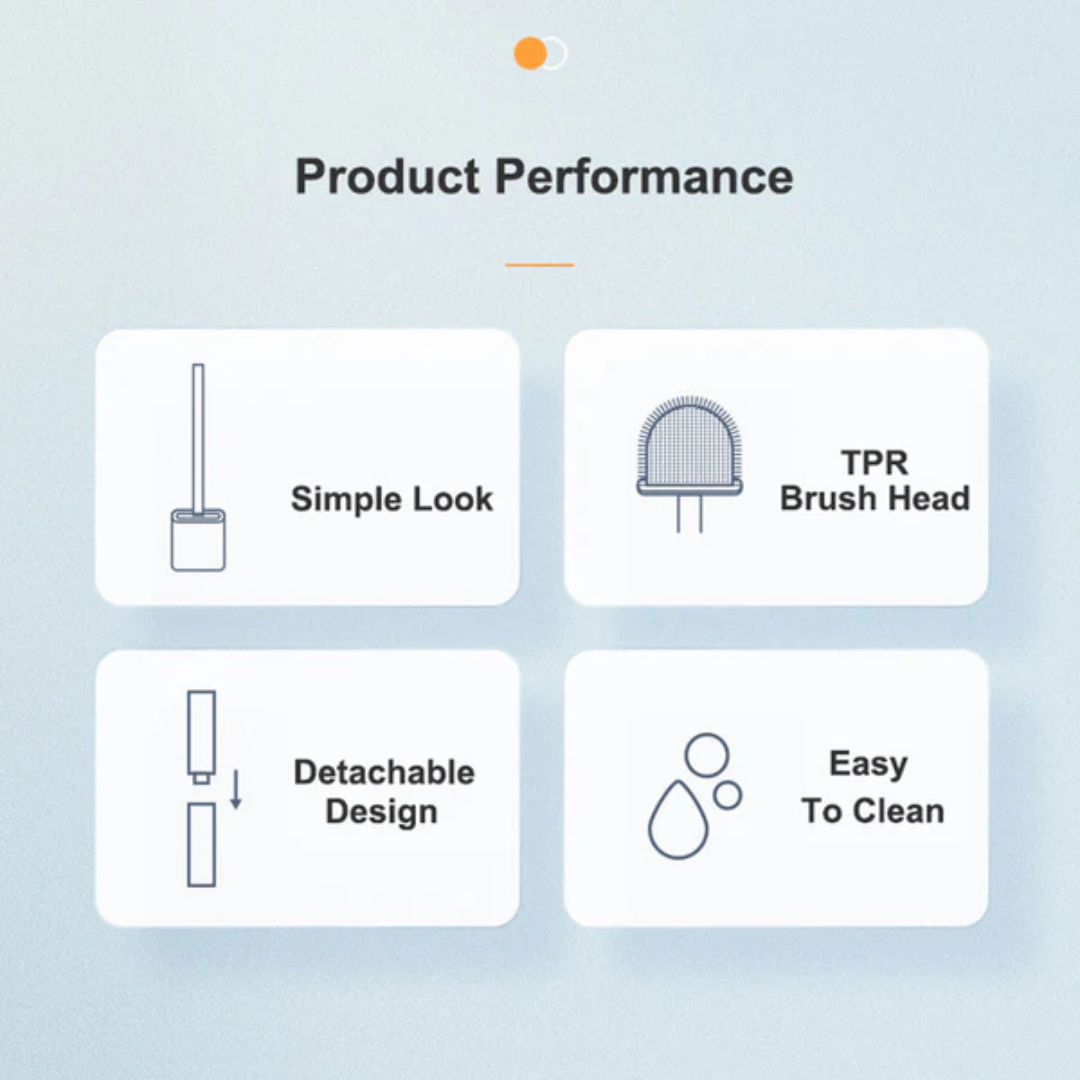 Silicon Toilet Brush With Leak Proof Brush Holder