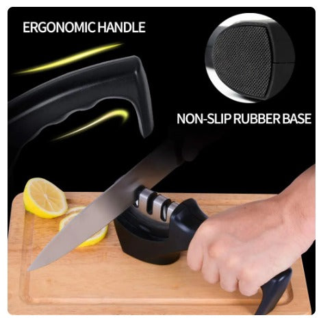 3-in-1 Rubber Handle Knife Sharpener (Buy 2 & Get Free Shipping) - Brandable.PK