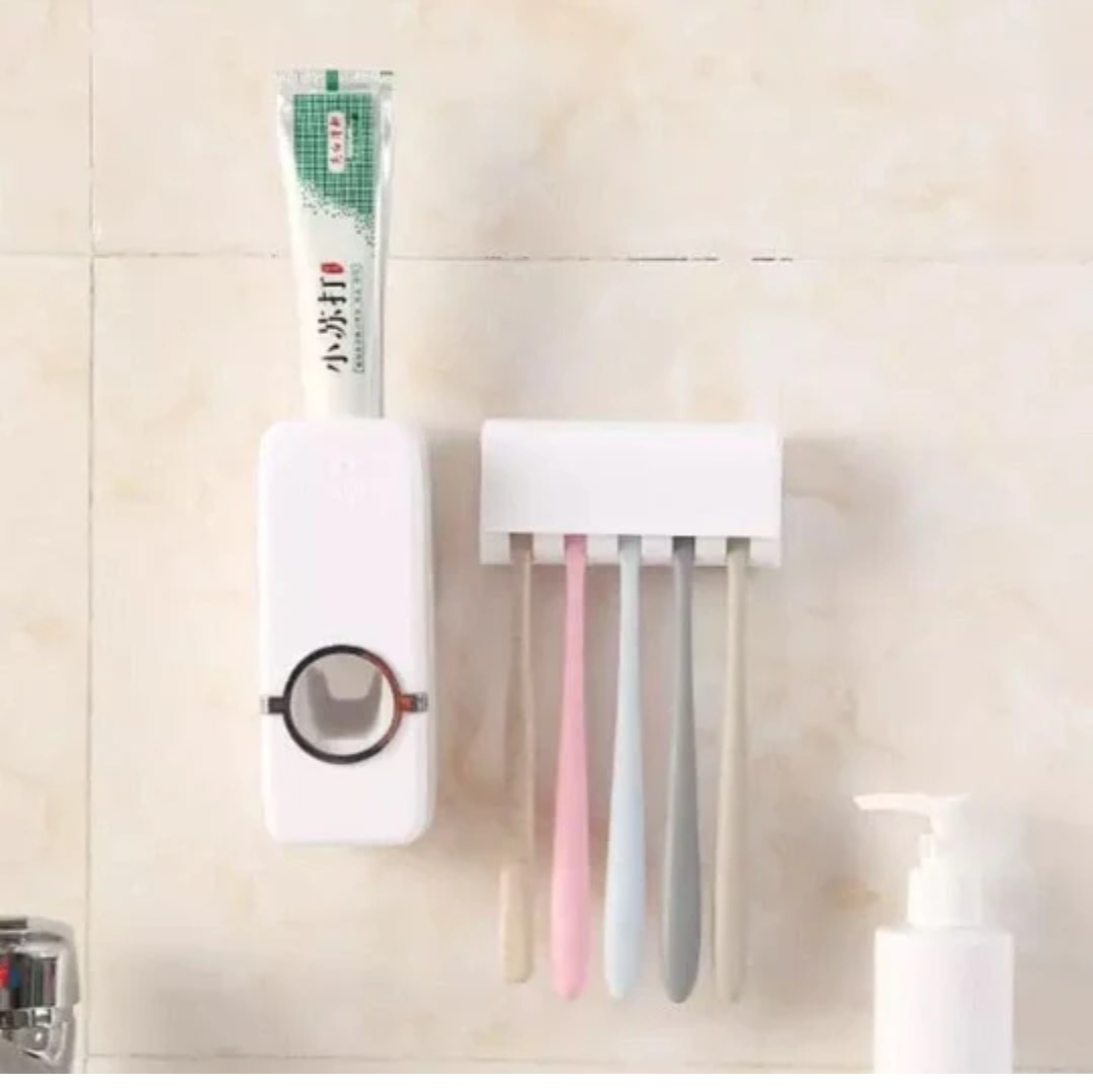 Toothpaste Dispenser Toothbrush Holder