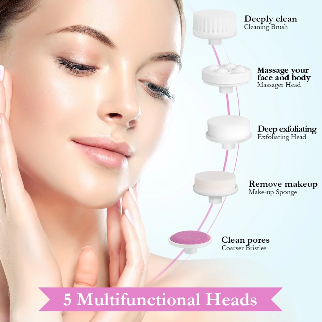 5 In 1 Facial Electric Cleanser Brush Massager