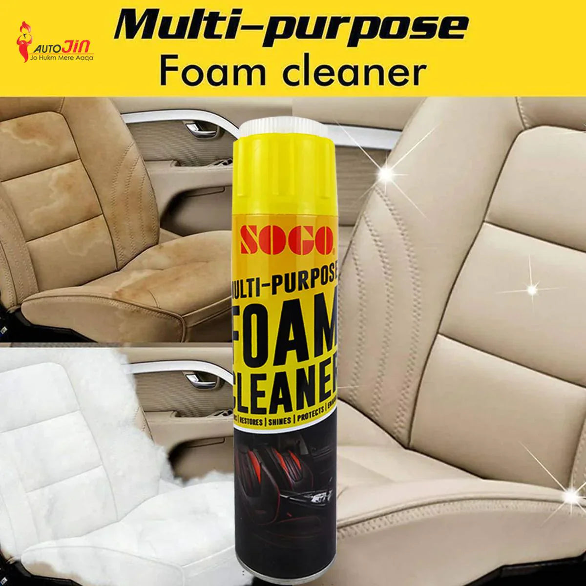 Multipurpose foam cleaner with built-in brush - 650 mL