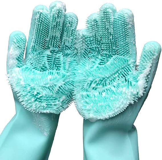 Silicone Cleaning Dishwashing Gloves - Brandable.PK