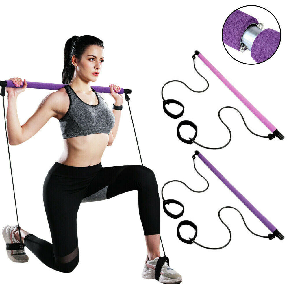 Yoga Pilates Bar With Resistance Band - Brandable.PK