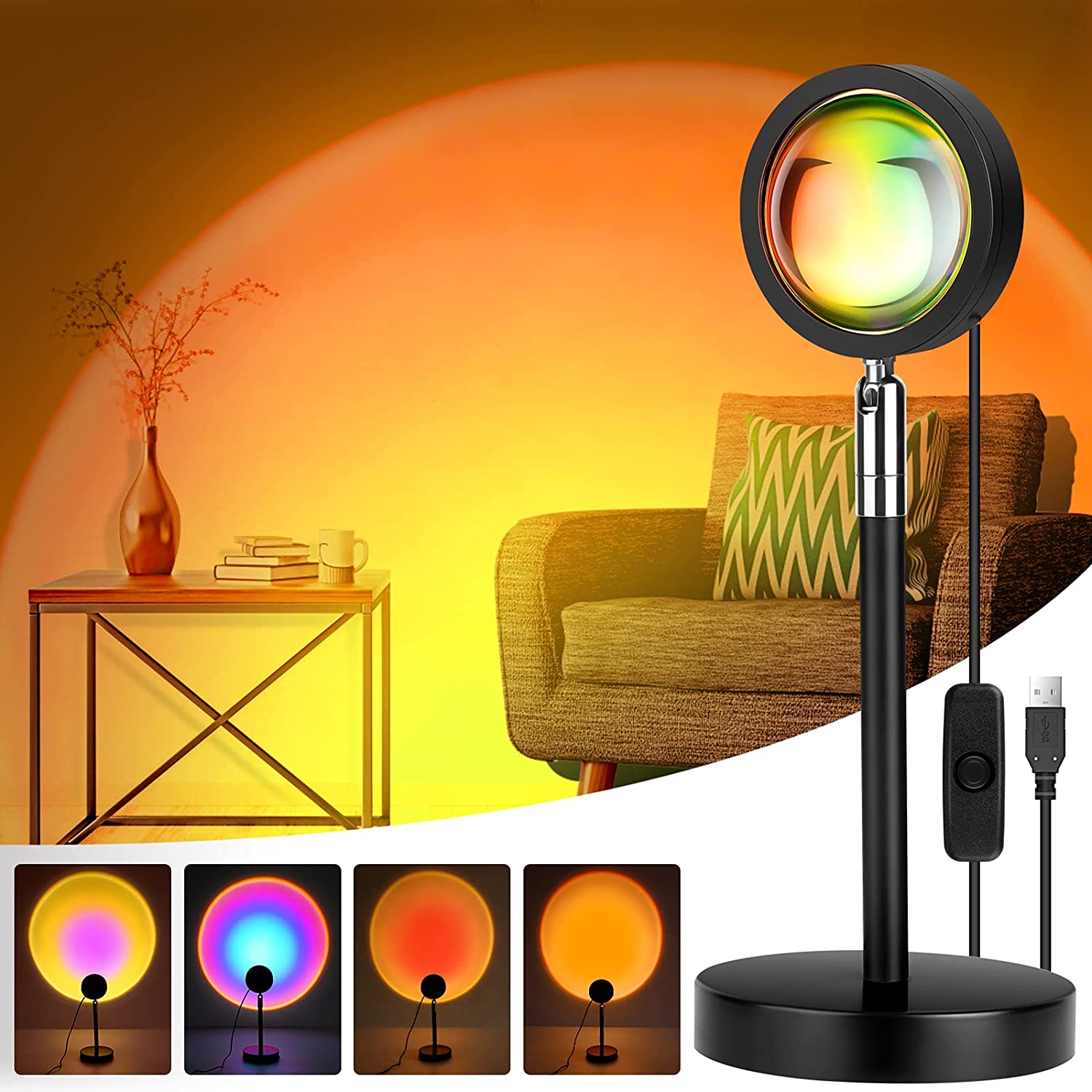 16 Colour RGB Sunset Lamp With Remote - Brandable.PK